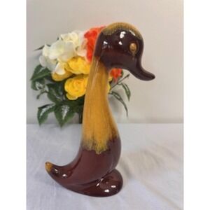 Blue Mountain Pottery Harvest Gold Duck‎ Figurine – Vintage Canadian Mid-Century